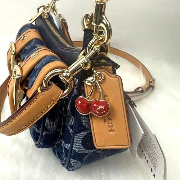 Coach Ashton Shoulder Crossbody Bag in Signature Denim Gold/Denim Natural CY700 - Picture 5 of 13